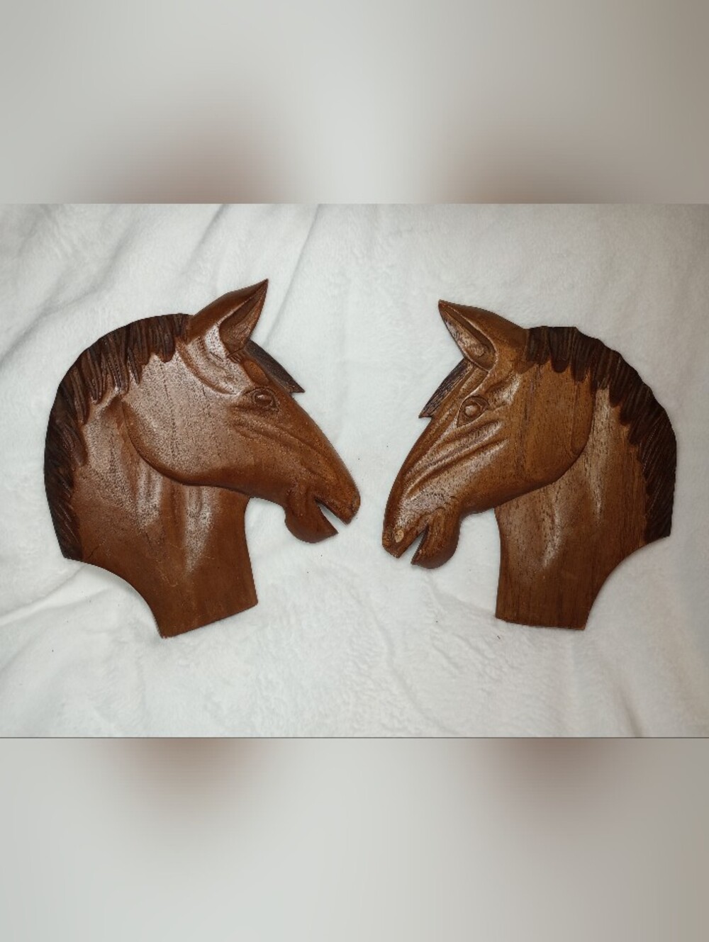 Southwest Wood Carved Horse Head Art Antique Farmhouse Boho Chic Cottagecore Vtg